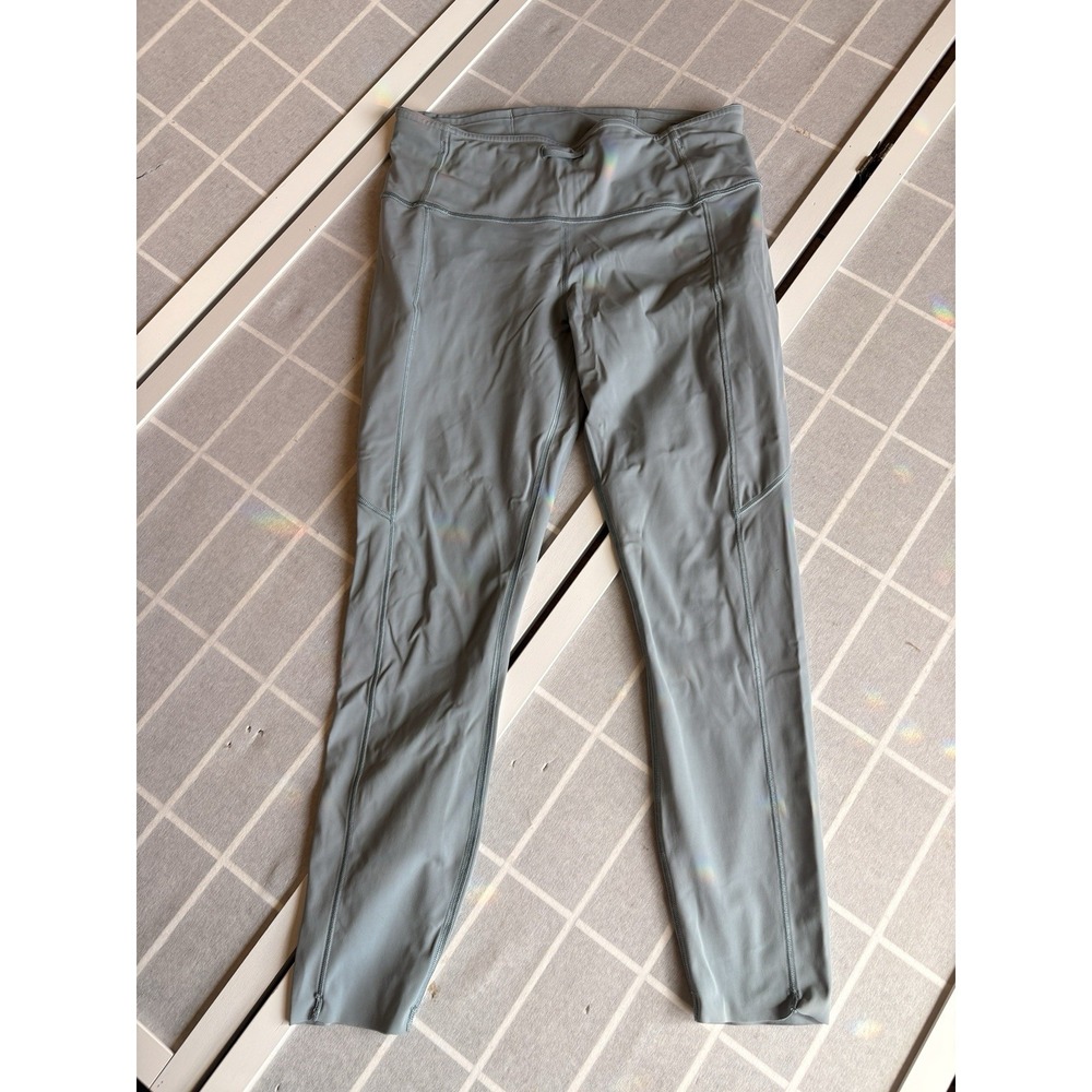 Lululemon Fast and Free High-Rise Leggings Size 10 Sage Grey Green Nulux 25"